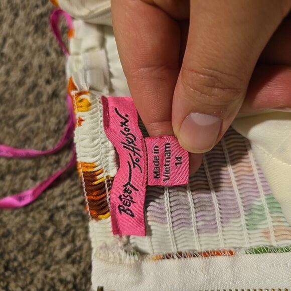 Betsey Johnson Peplum Floral Strapless Mini Dress Womens Size 14 Sweetheart - Picture 3 of 11